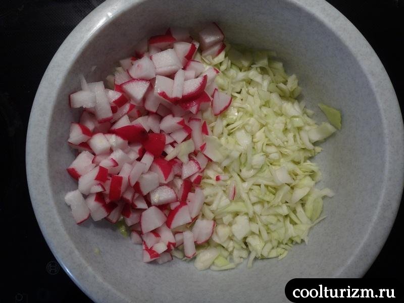 салат с фасолью и капустой