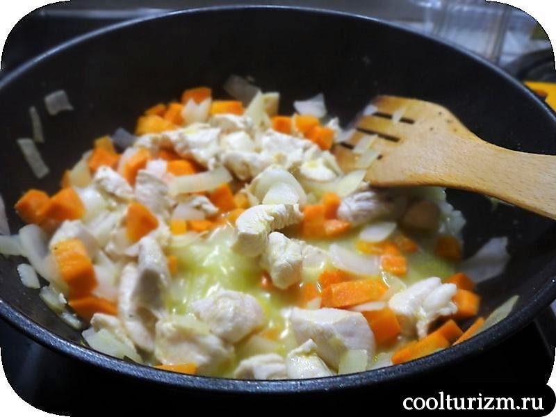 спагетти с курицей