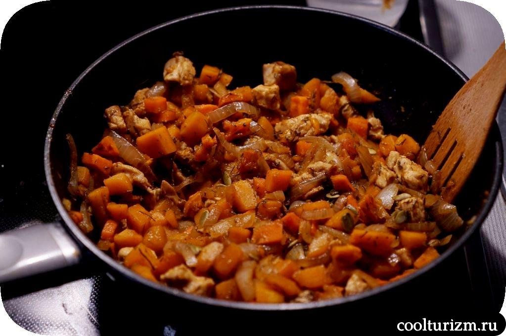 рожки с курицей