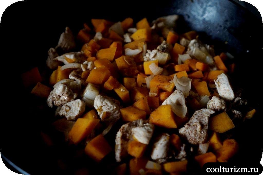 лаваш с курицей и тыквой