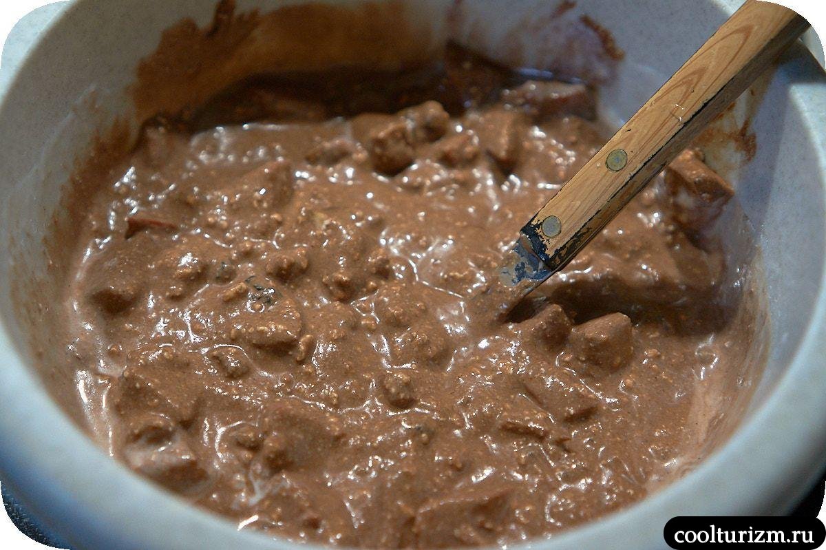 шоколадная творожная запеканка с яблоками