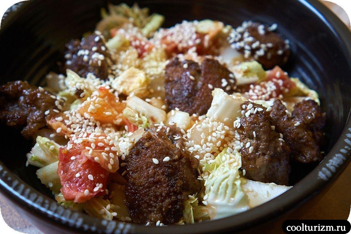 салат с куриной печенью и апельсинами