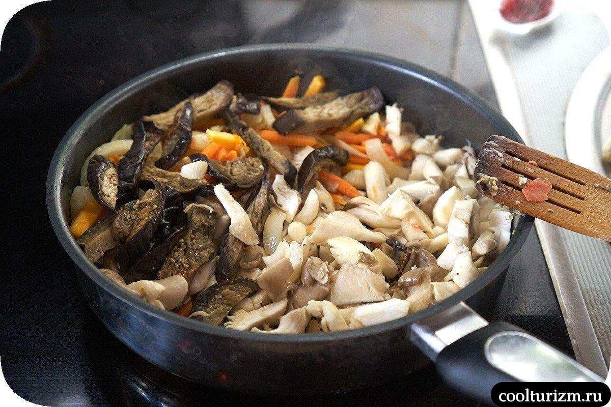 вешенки с морковной лапшой как приготовить 
