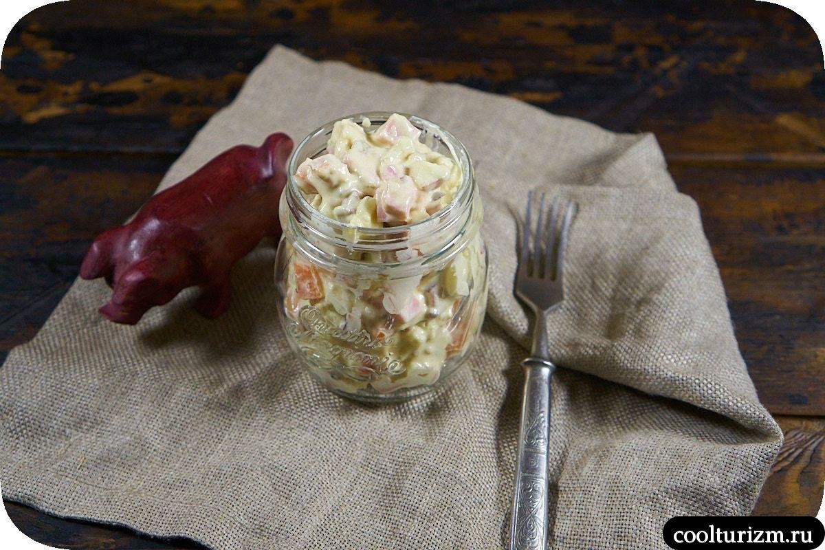 Салат картофельный с ветчиной и морковью пошагово