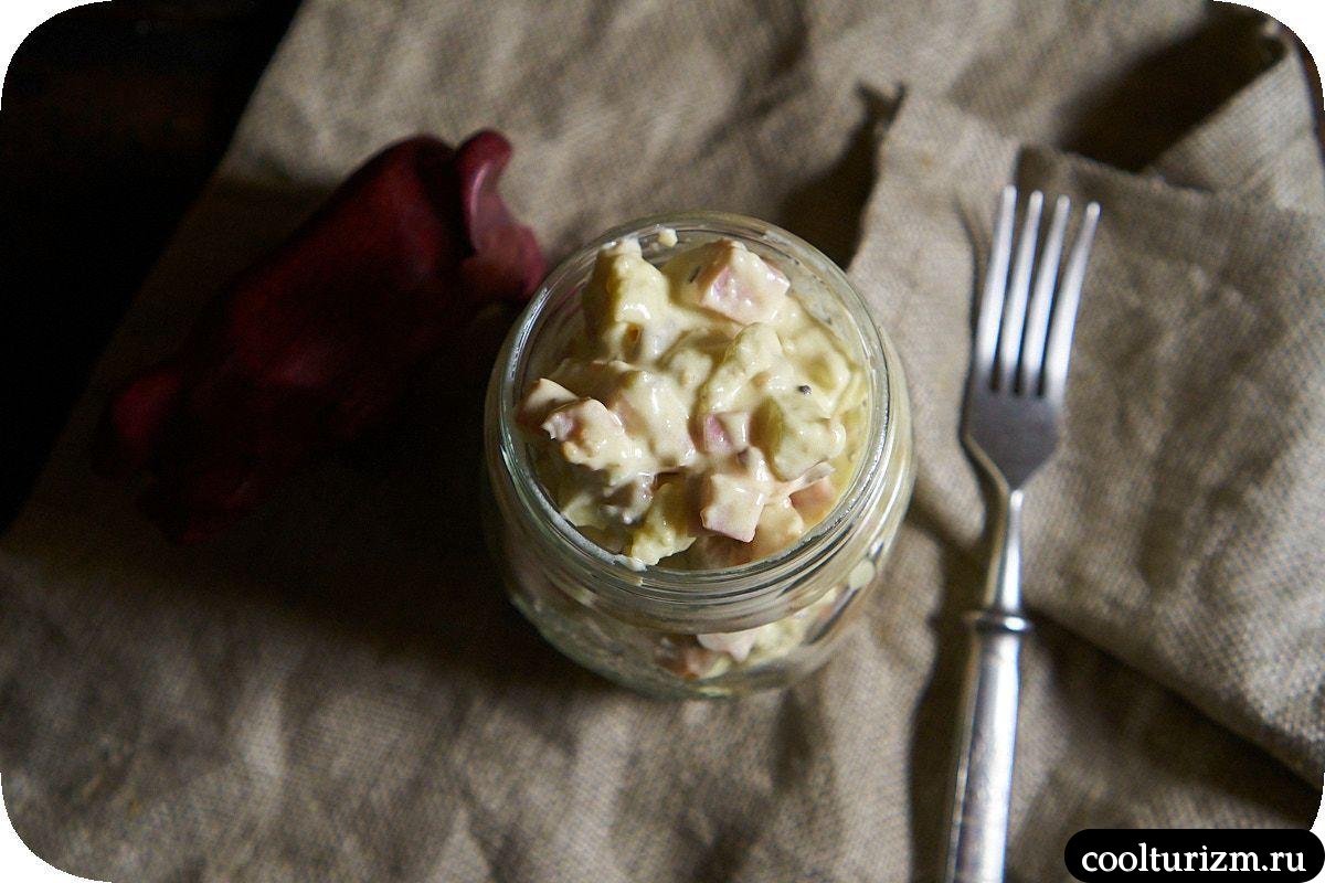 Салат картофельный с ветчиной и морковью