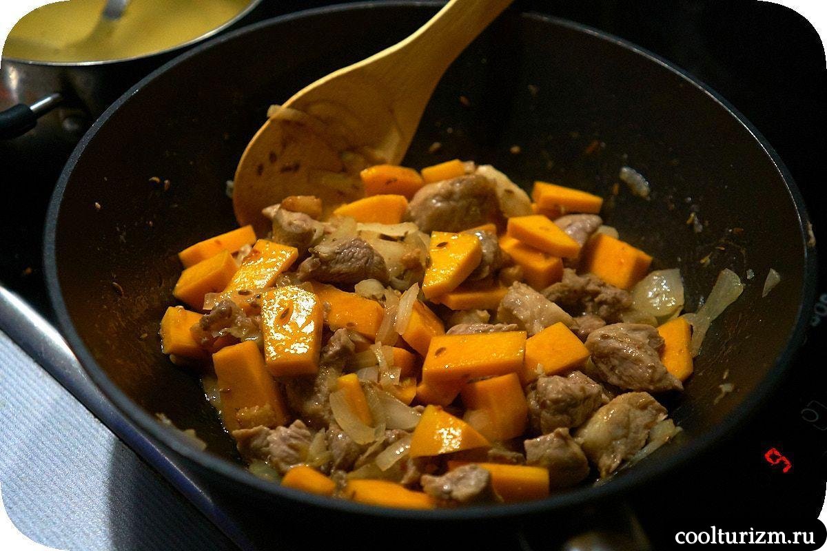 жарка овощей и мяса
