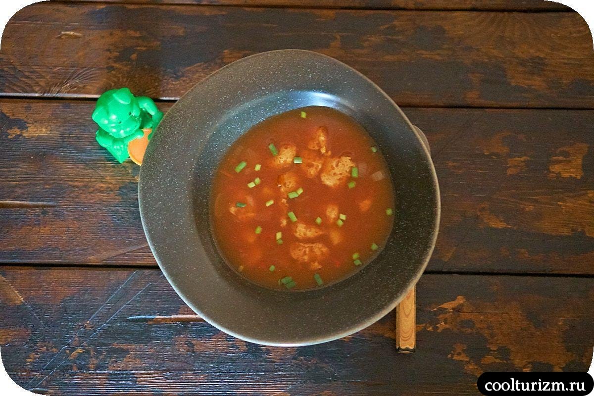 Суп с соевым мясом и кимчи пошагово 