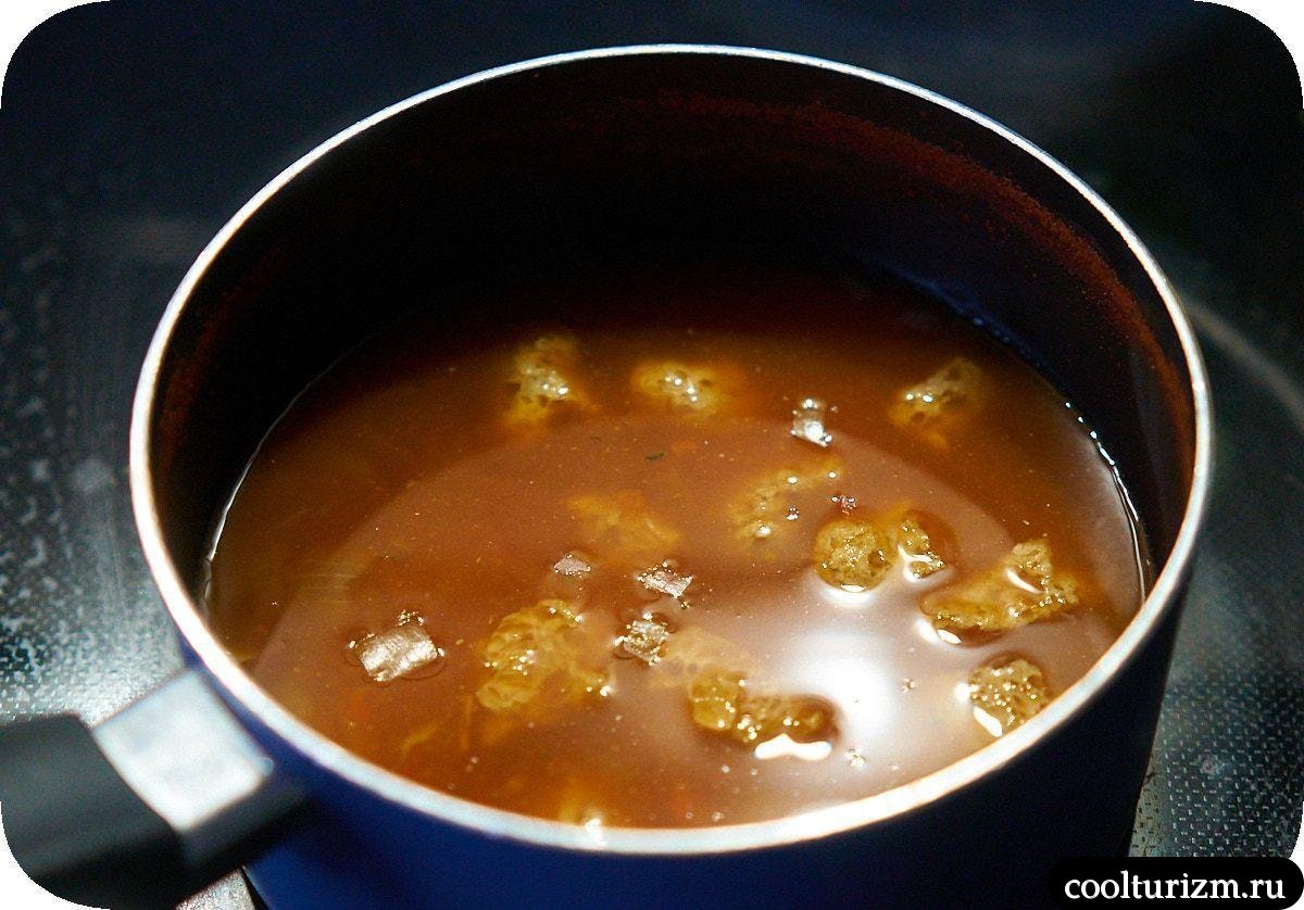 Суп с соевым мясом и кимчи