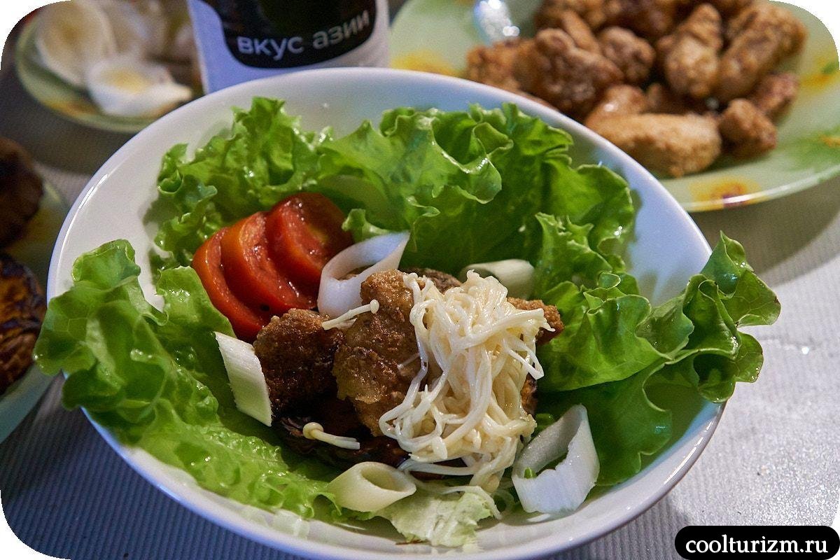 Салат с жареным мясом и тыквой рецепт