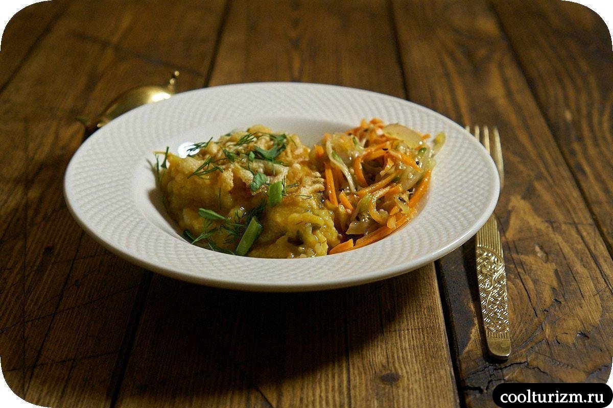 Рисовая запеканка с мясом окороком