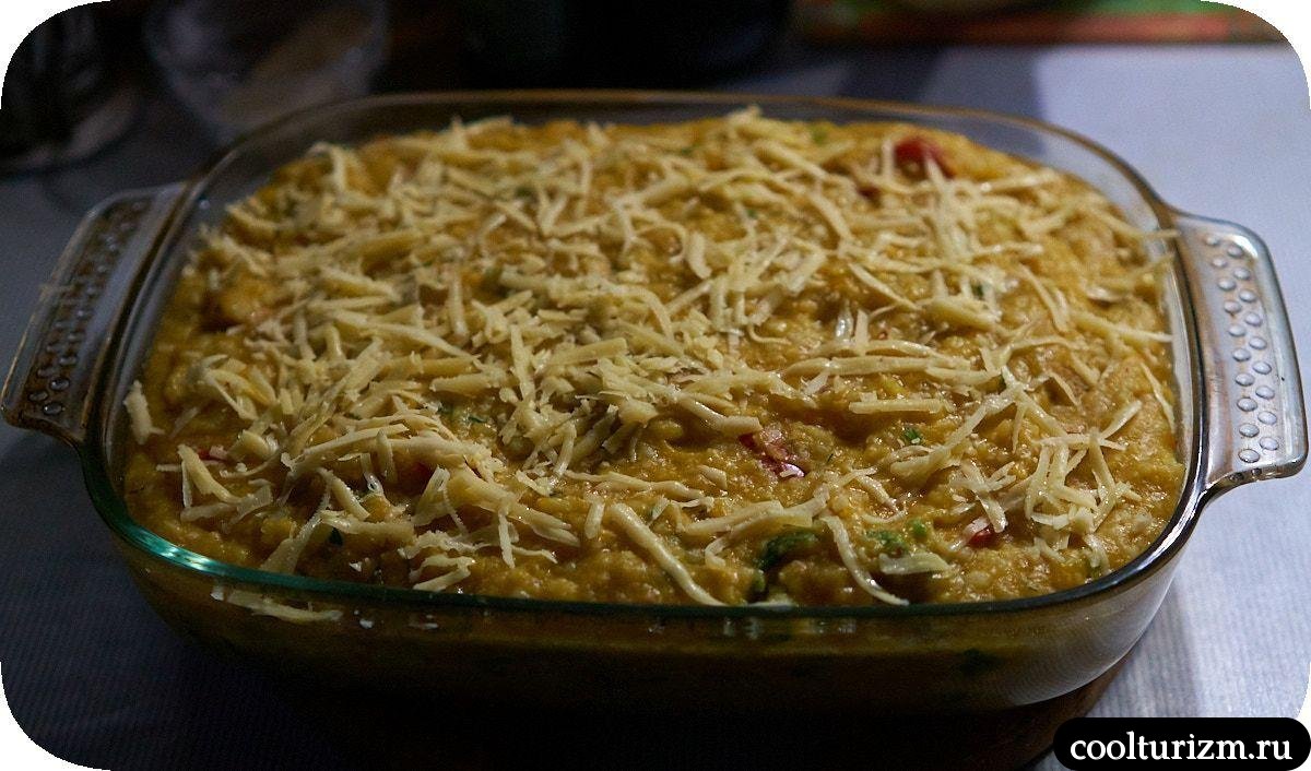 Рисовая запеканка с мясом в духовке