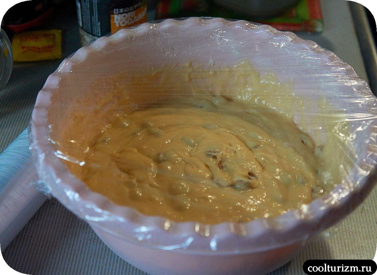 расстойка теста для кулича