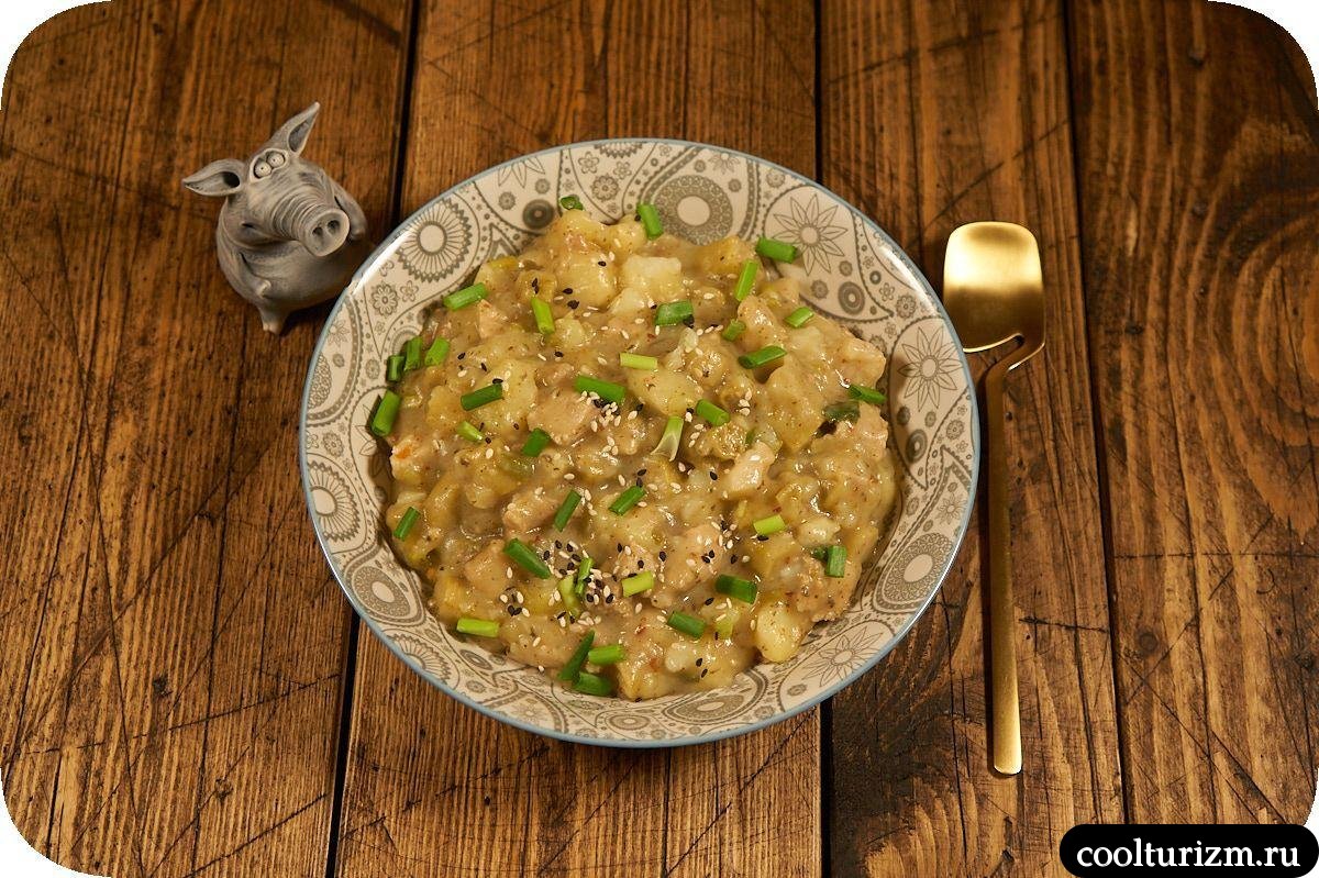 Картошка с мясом и окрой