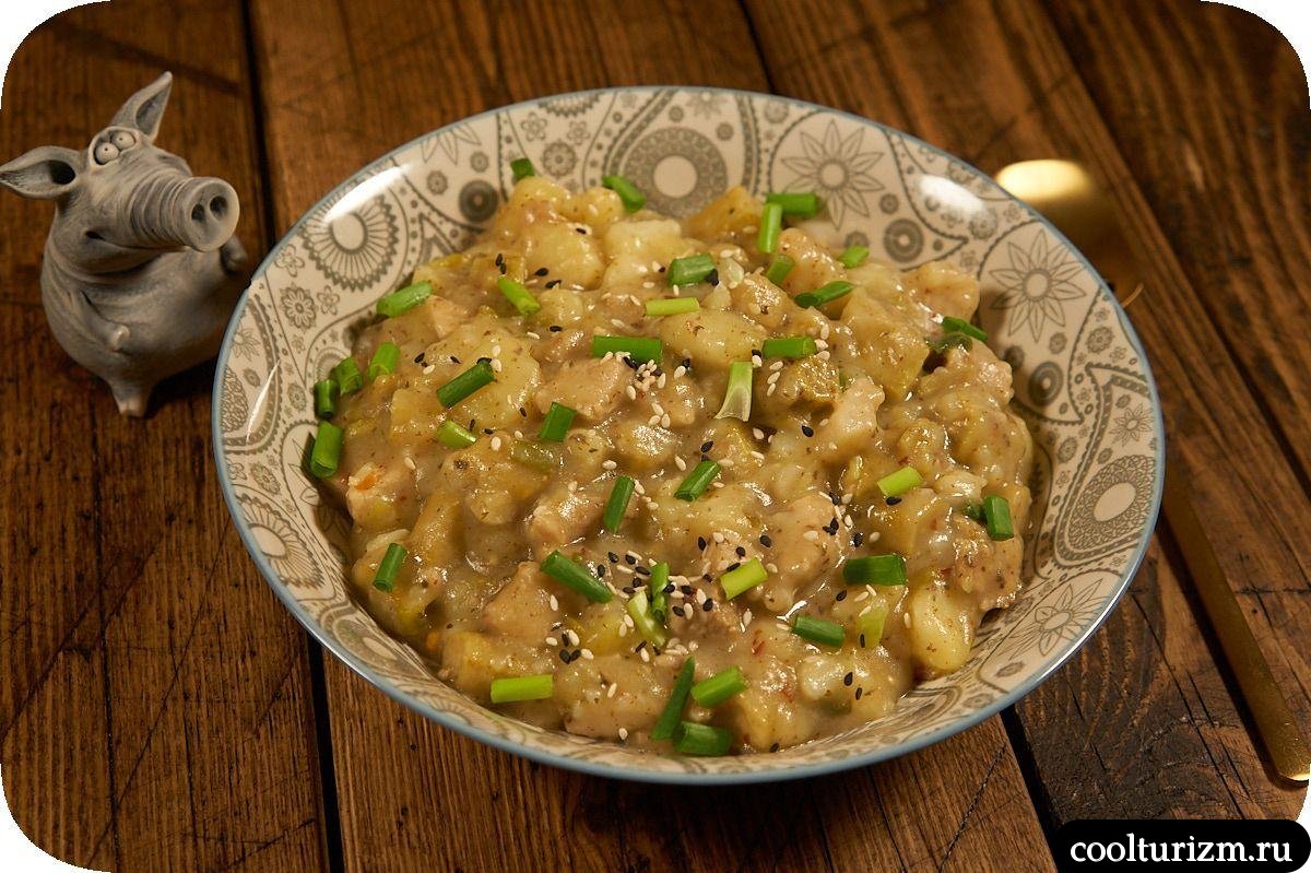 Картошка с мясом и окрой простой рецепт