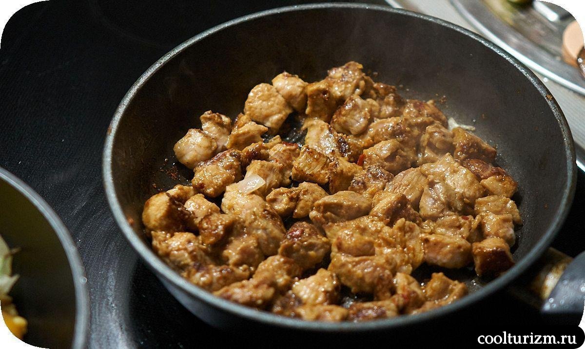 жарка маринованного мяса