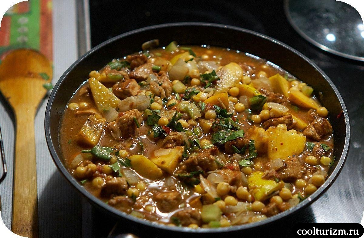 Нут с мясом и хурмой как готовить