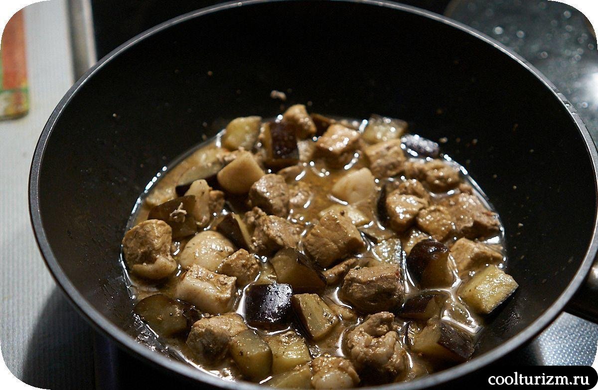 Баклажаны и мясо на сковороде рецепты
