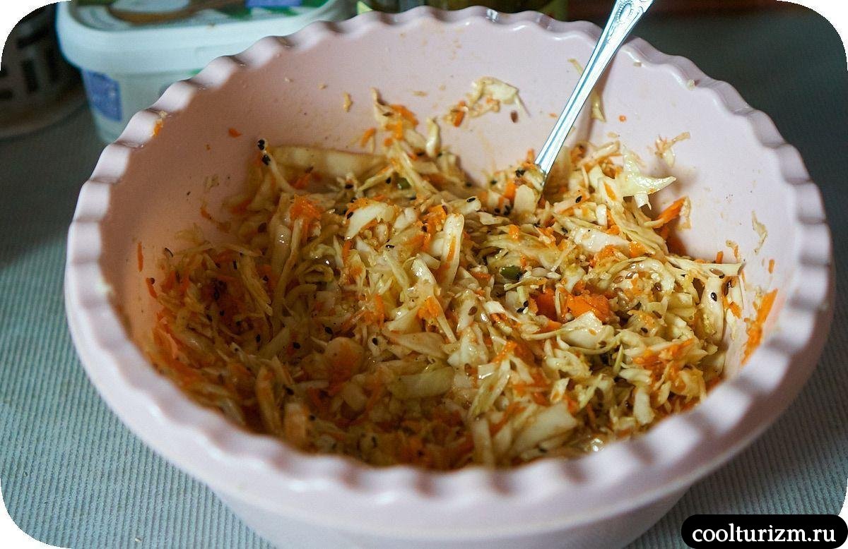Салат капуста редька морковь с растительным маслом