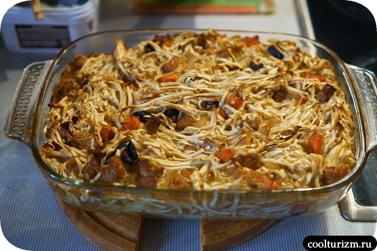 Запеканка из лапши удон простой рецепт