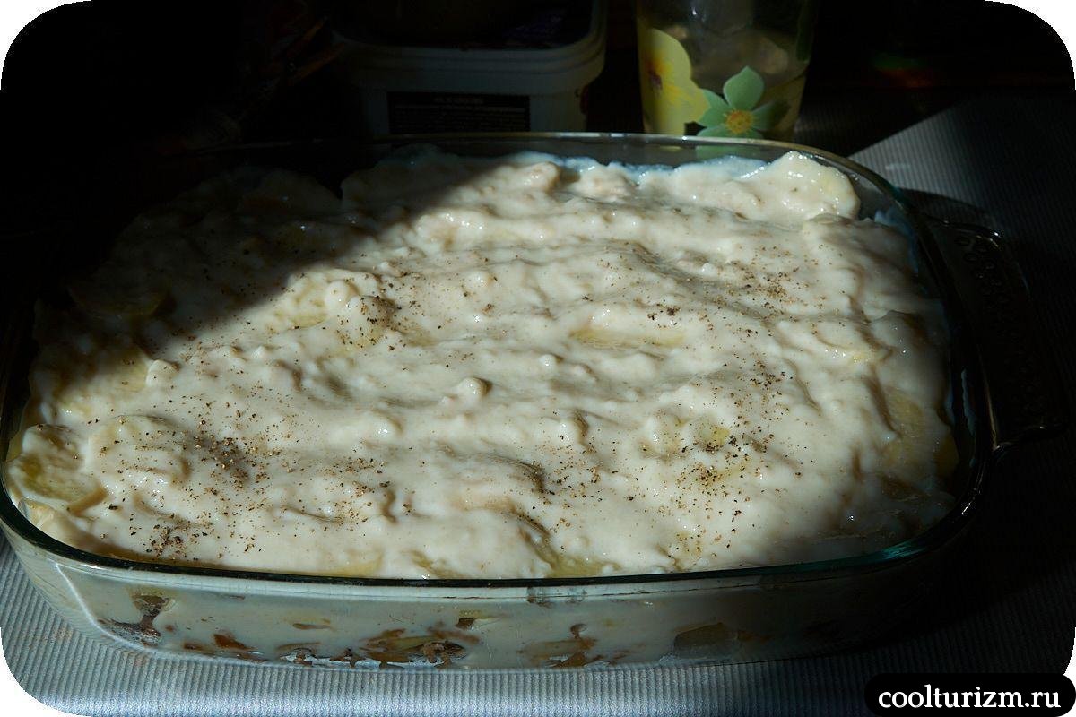 слои картофельной запеканки