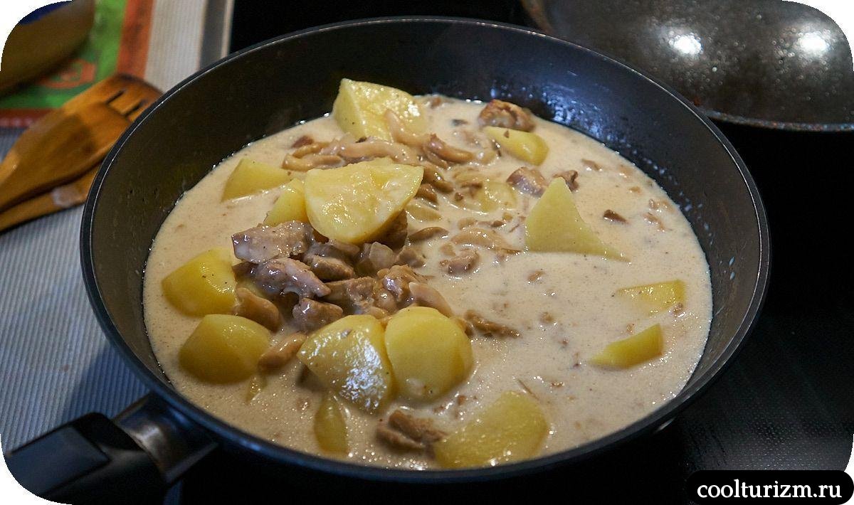 Тунец с грибами вешенками и картофелем как готовить