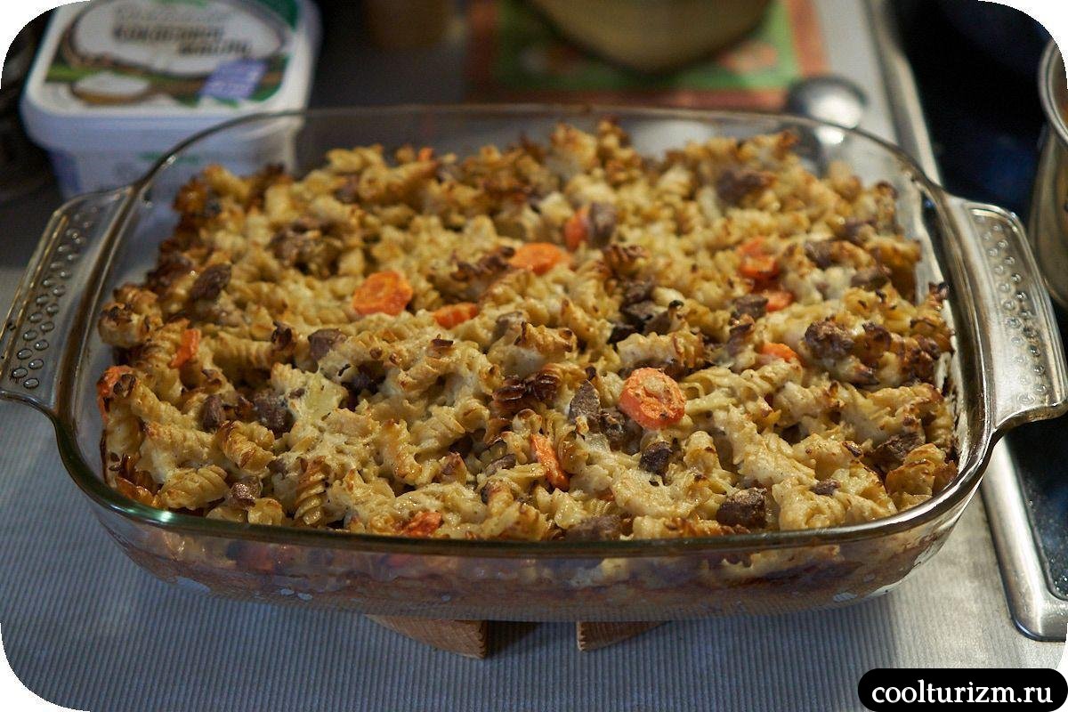 Макаронная запеканка с мясом в духовке