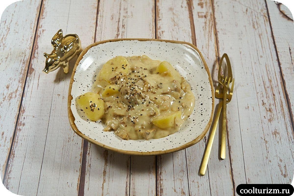Тунец с грибами вешенками и картофелем вкусный рецепт