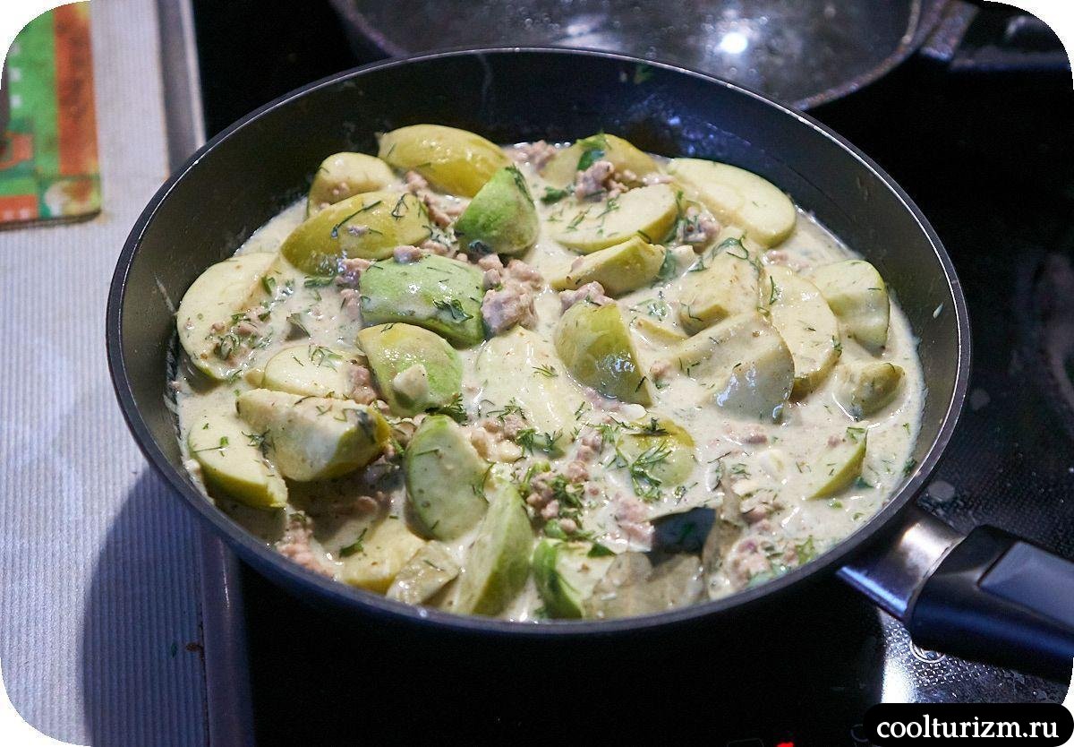 Карри с яблоками и фаршем на кокосовом молоке как готовить