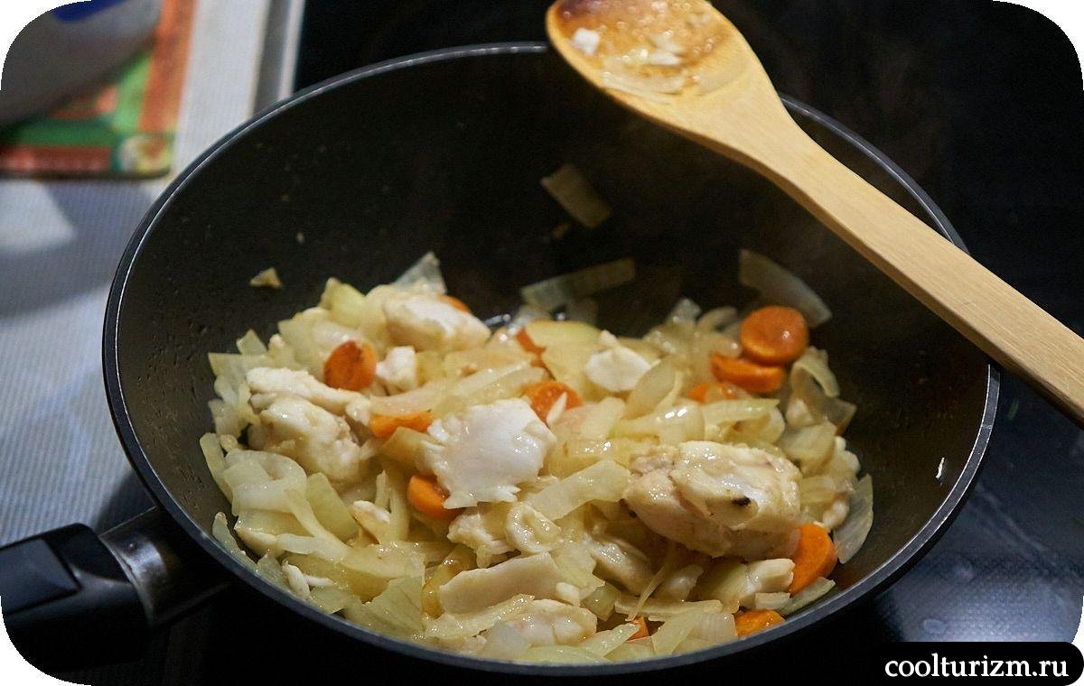 щечки трески и овощи