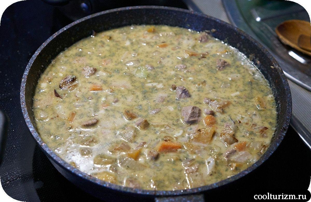 мясо с тыквой в соусе