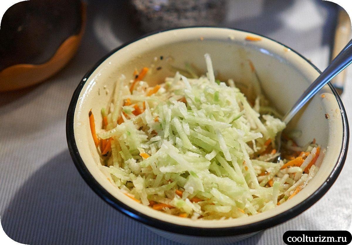 Салат из зелёной редьки