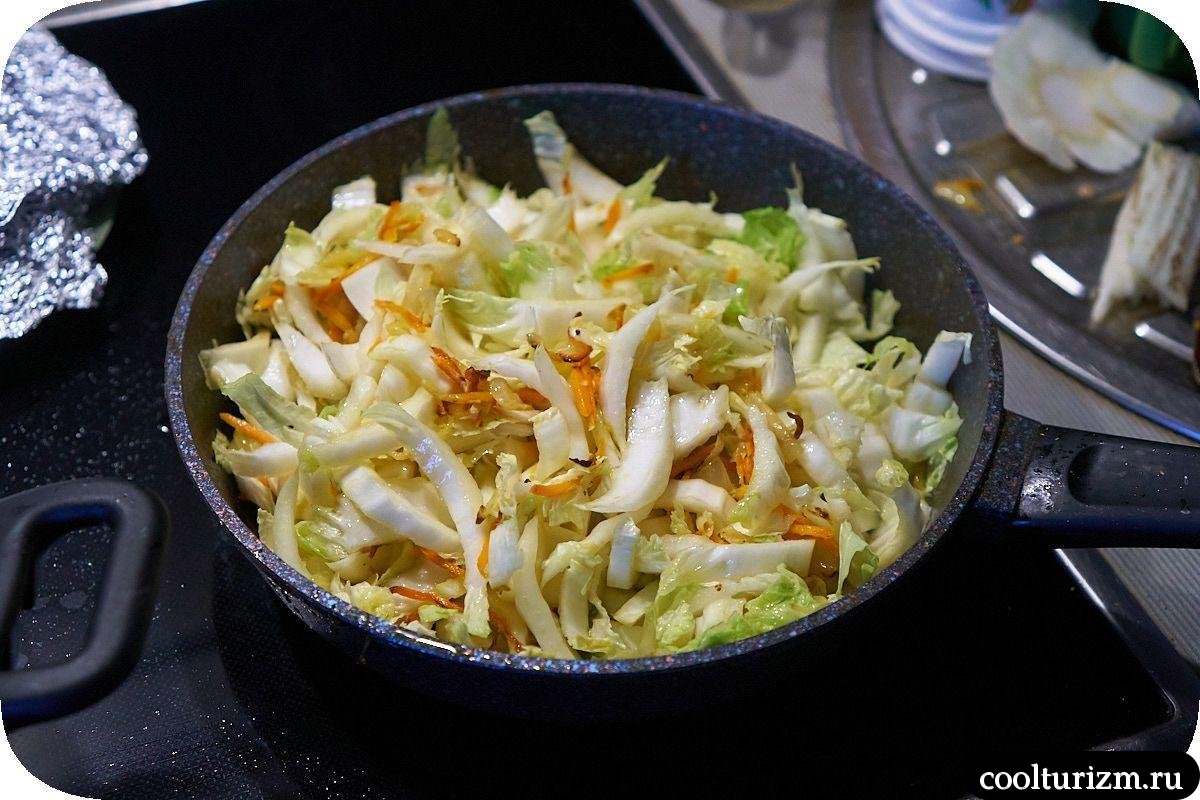 жарка пекинской капусты