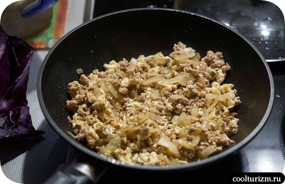 фарш с яйцами и репчатым луком