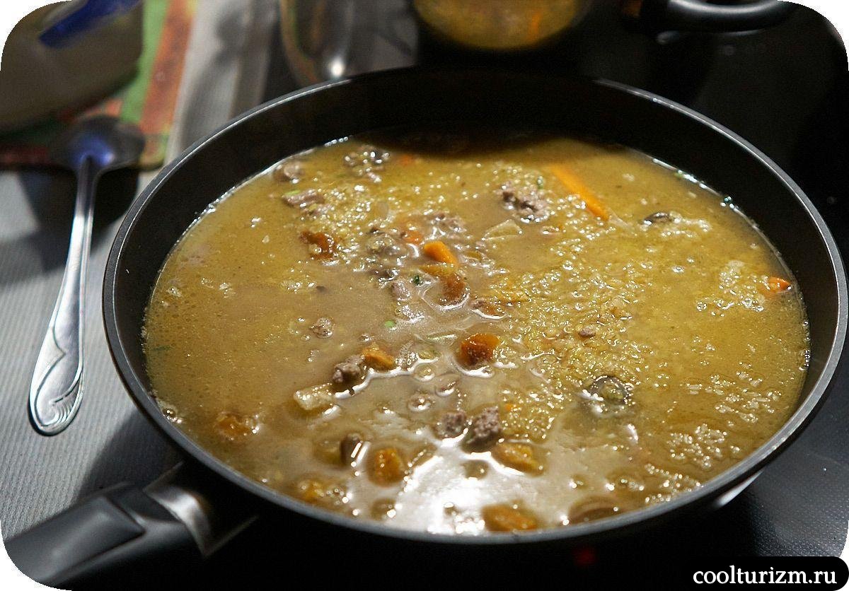 Булгур с шампиньонами и фаршем пошагово