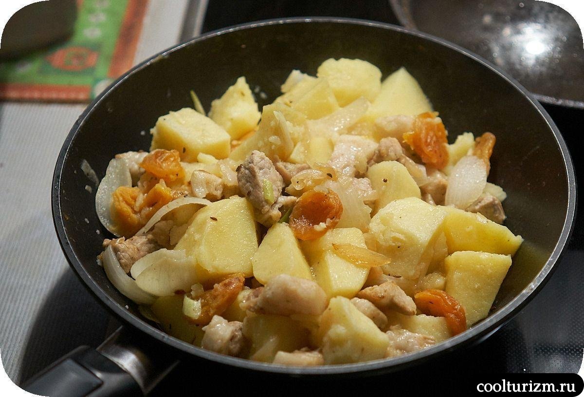 мясо с картошкой на пару