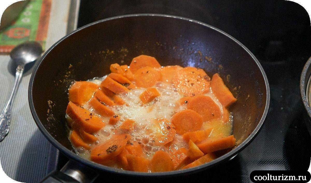 морковь в кипятке с маслом