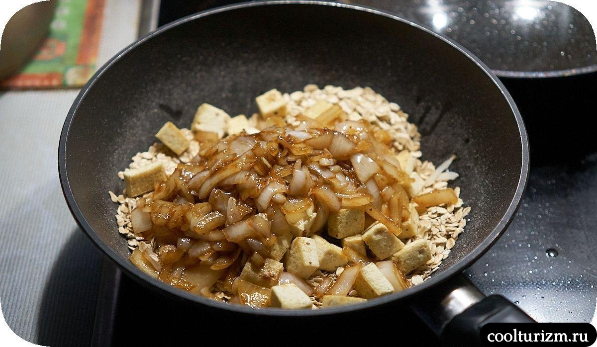 Овсянка с тофу и яйцами рецепт