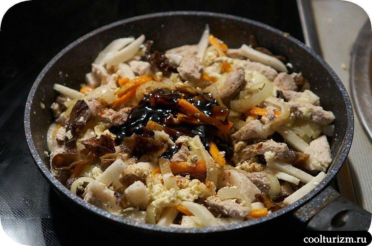 Мясо с древесными грибами по-китайски как готовить