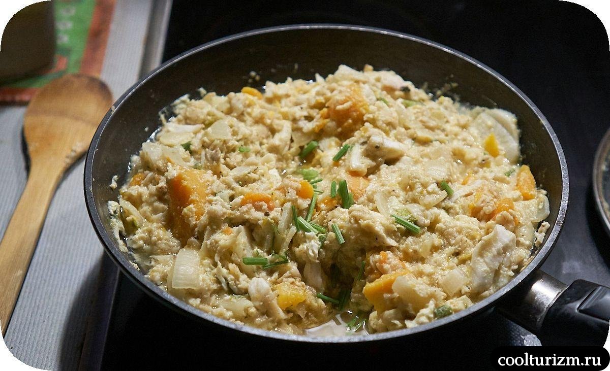 Рецепт трески с яйцами и дайконом