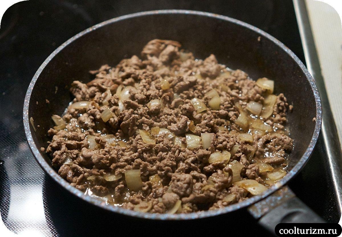 Картошка с капустой и фаршем