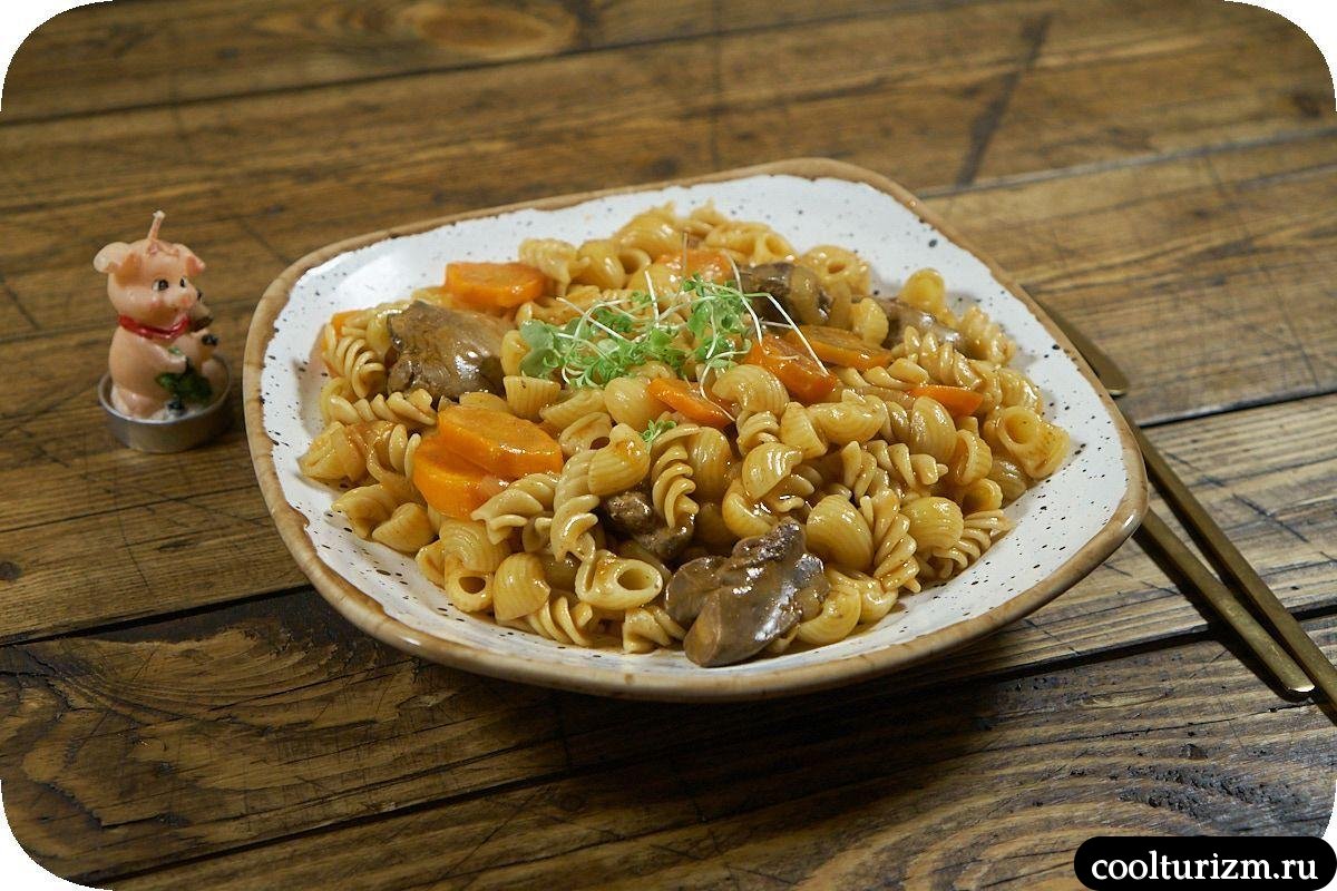 Макароны с куриной печенью вкусный рецепт