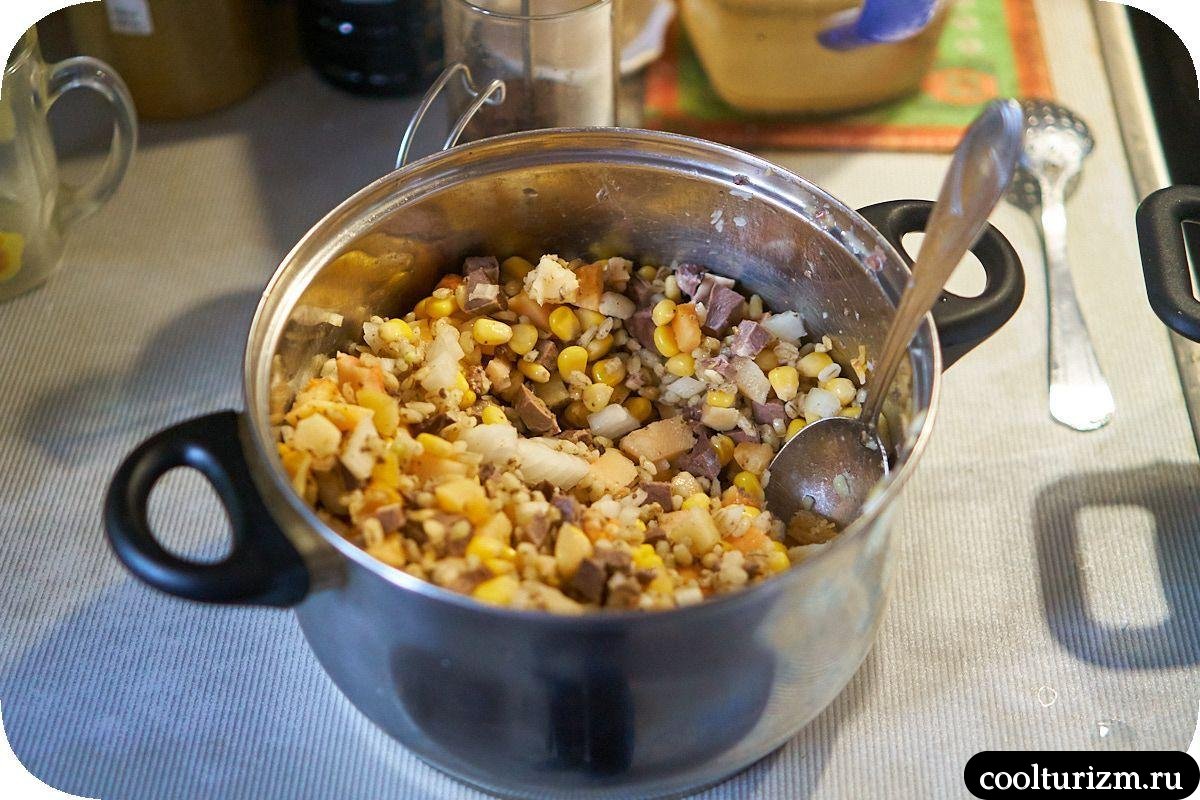 Салат с варёным сердцем и кукурузой как готовить
