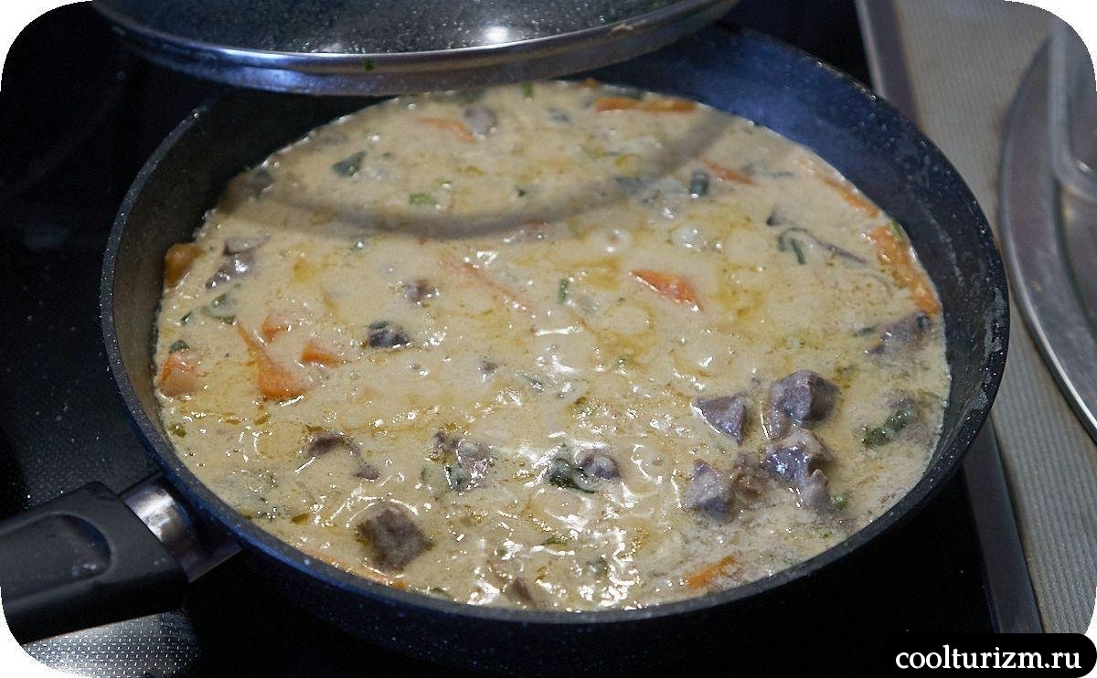 Сердце в сметане с вареными овощами рецепт