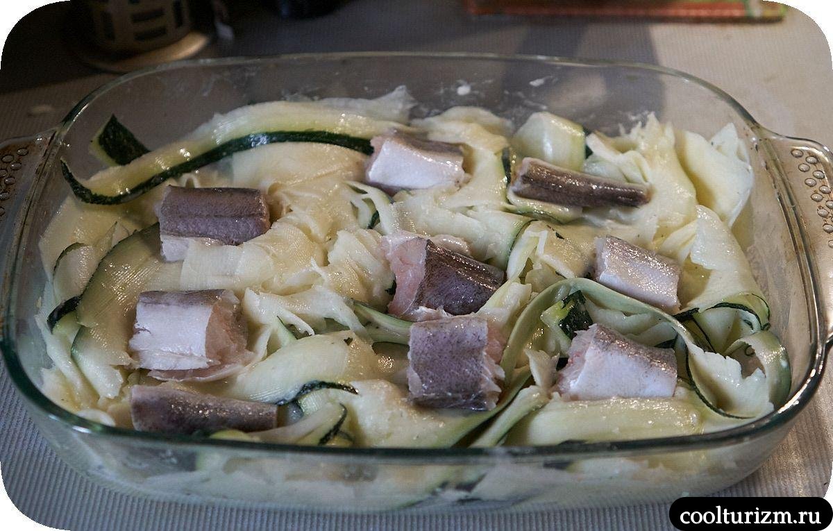 Хек с кабачками в духовке как приготовить