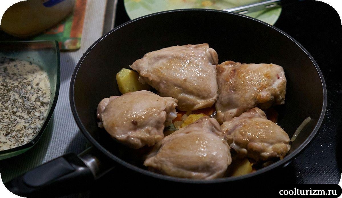 Куриные бёдра с картофелем и тыквой как готовить