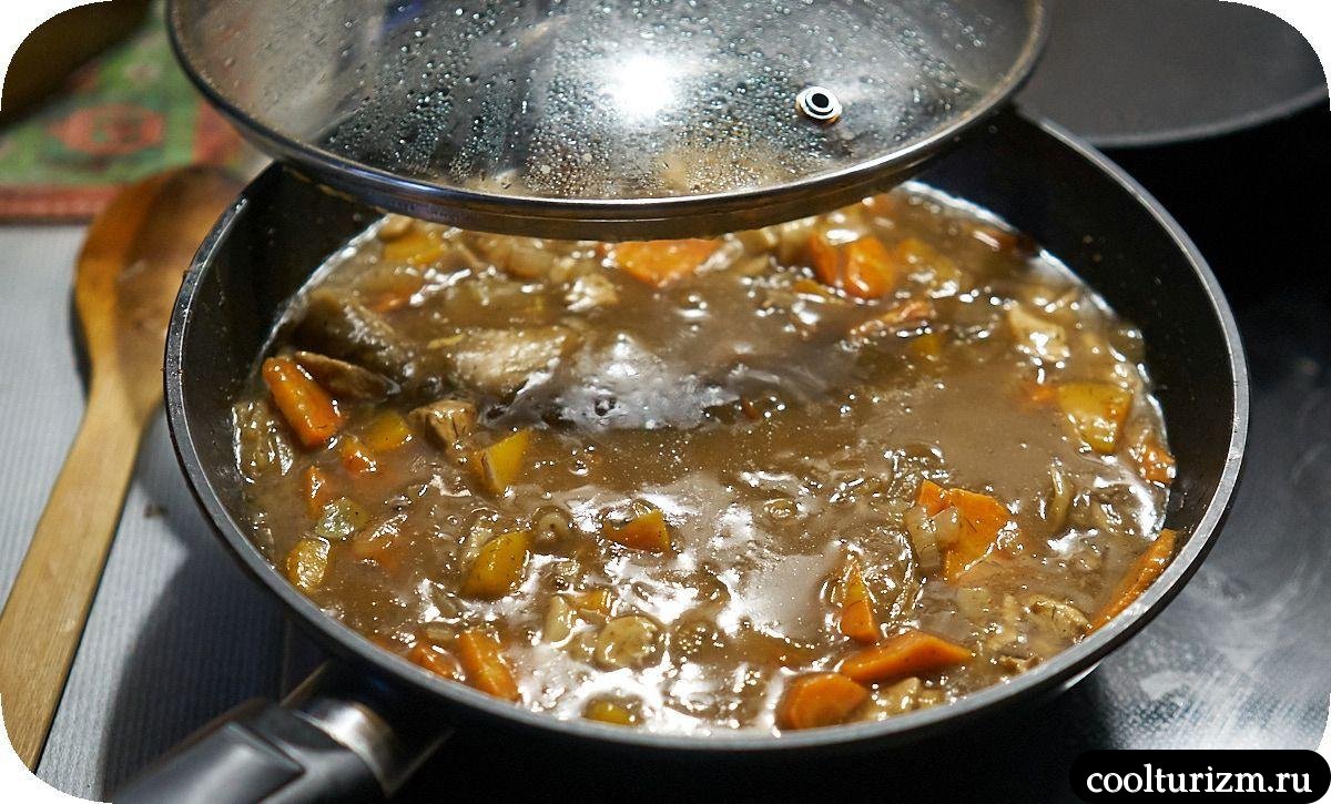 Вешенки с мясом и морковью как готовить