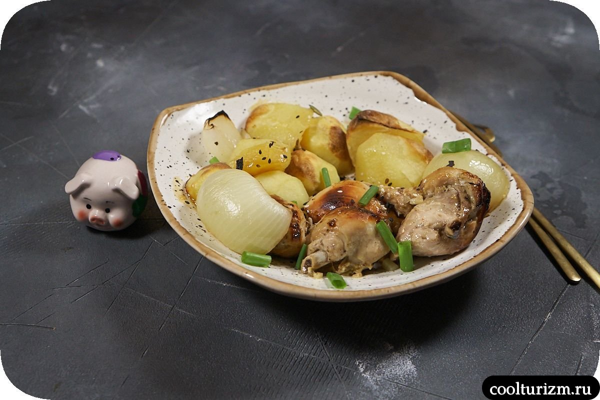 Курица с медом и чесноком в духовке рецепт