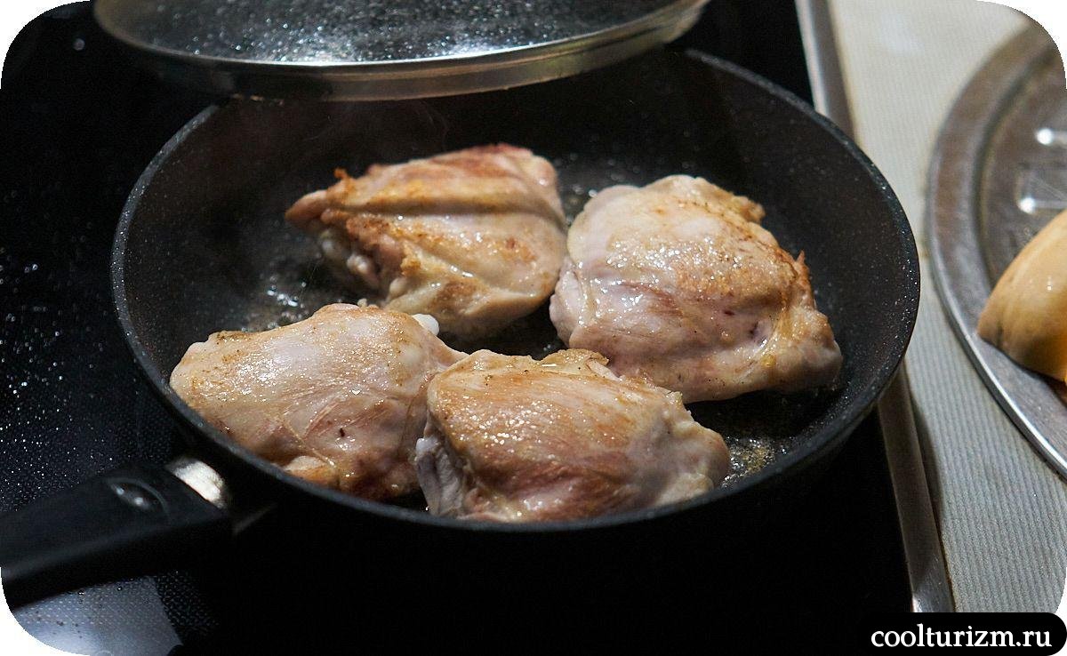 обжарка куриных бедер