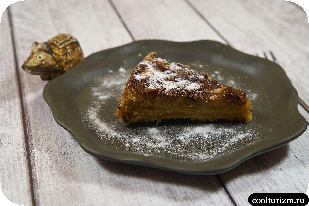 Карамельный насыпной пирог с яблоками и шоколадным маслом рецепт