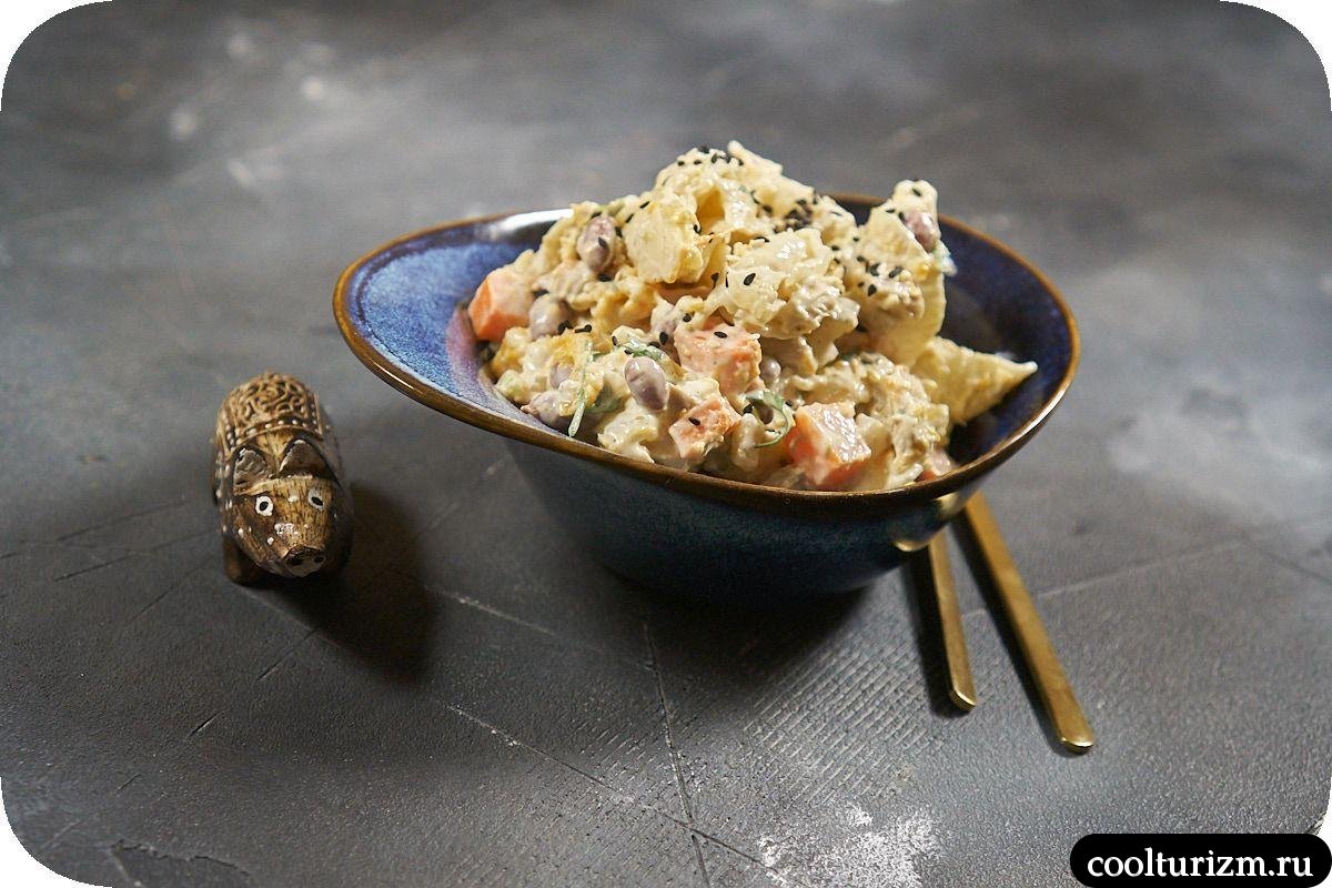 Салат с варёным мясом и макаронами рецепт